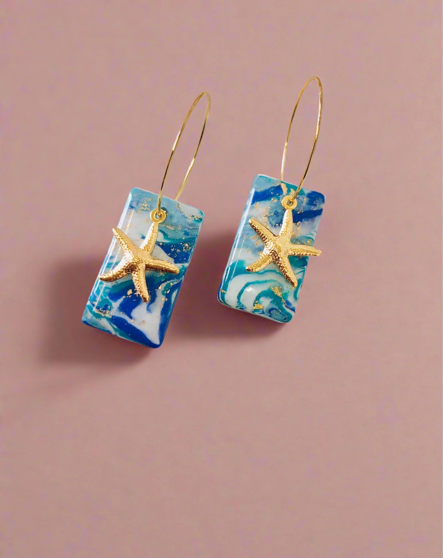 Blue Starfish Earrings - Ocean Beach Collection - Just Phoenix Designs