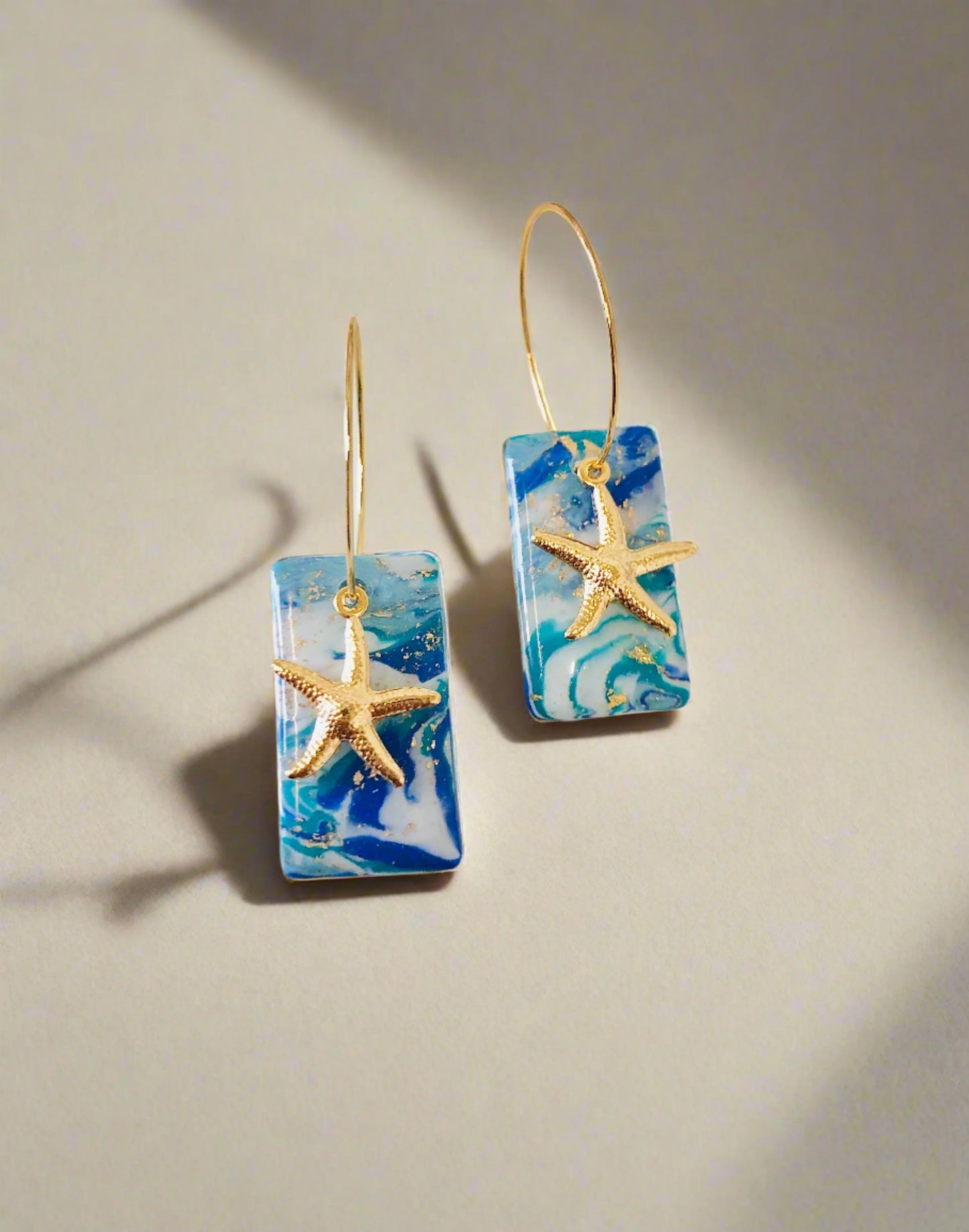 Blue Starfish Earrings - Ocean Beach Collection - Just Phoenix Designs