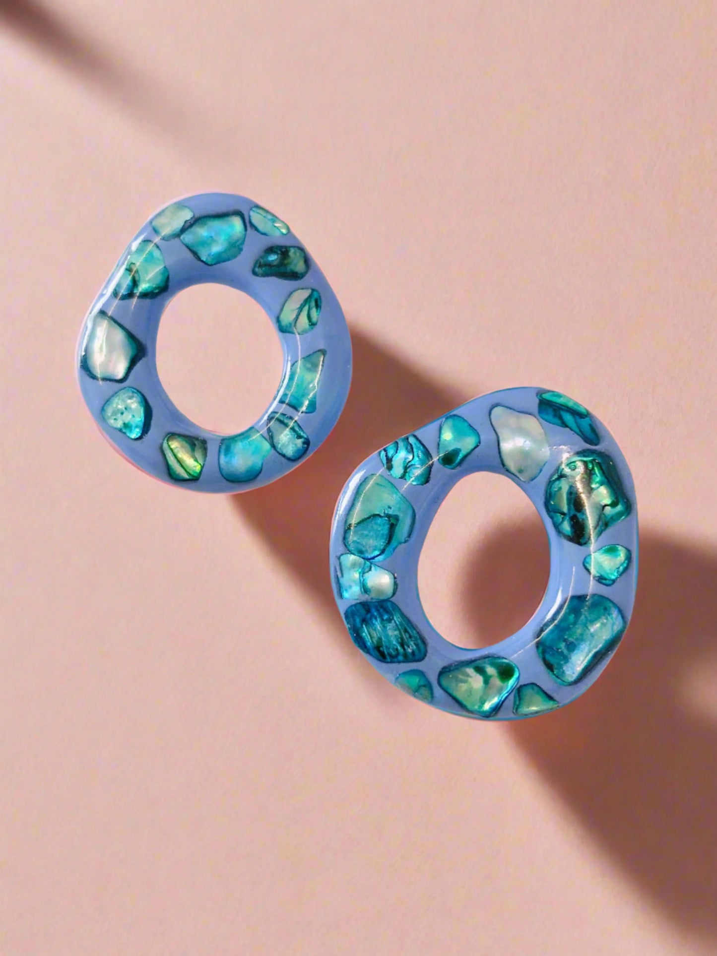 Blue Shell Earrings - Ocean Beach Collection - Just Phoenix Designs